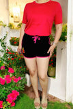 Western women's shorts wholesale cactus embroideryw/adjustable waist DLH14019 IS10