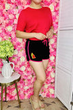 Western women's shorts wholesale cactus embroideryw/adjustable waist DLH14019 IS10