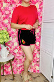 Western women's shorts wholesale cactus embroideryw/adjustable waist DLH14019 IS10
