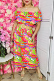 Women's dress suppliers Multi color off shoulder lady's maxi dress GJQ16037