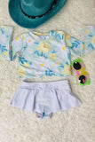 Girls bikini sets wholesale Floral print girl swimming suite 2pcs set DLH2332