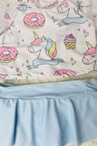 Donuts kids bikini sets wholesale Unicorn/ice cream print girl swimming suit 2pcs DLH2333
