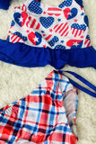Girls bikini sets wholesale 4th July Blue Star printed 2pcs bathing suit set DLH2366