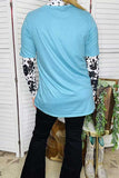 Women T-shirt wholesaler Rodeo cowgirl printed turquoise & short sleeve DLH12320 BS9