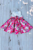 Princess dress wholesale White & Floral girls wedding dress with zipper DLH2876