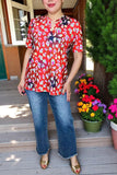 Women top wholesale Leopard printed & short sleeve & V-neckline GJQ15877