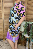 Women's dress wholesale Leopard printed w/short sleeves XCH14849 (AS5)
