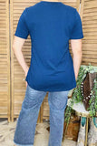 Women t-shirt suppliers Blue USA Flag printed buffalo short sleeves DLH10901  (GS10)
