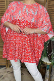 Ladies clothing wholesale Coral paisley & floral printed oversized women blouse GJQ15303 (DS4)