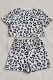 Girls boutique clothing suppliers leopard printed top & shorts 2pcs sets XCH04030