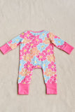 Baby onesie wholesale Floral printed long sleeve baby gilrs romper w/zippers XCH05019