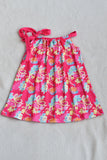 Wholesale children boutique clothing Floral printed girls dress XCH03029 (A2S3)