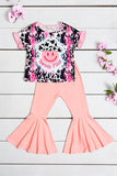 Western HOWDY Y'ALL Pink smiley face wcowgirl hat girls set XCH0777-20H