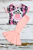 Western HOWDY Y'ALL Pink smiley face wcowgirl hat girls set XCH0777-20H