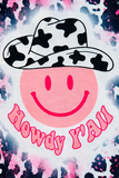 Western HOWDY Y'ALL Pink smiley face wcowgirl hat girls set XCH0777-20H