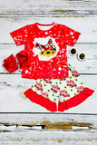 Shop western kids clothes Riding horses top & shorts 2pcs girls sets 12184MZ (A3S1)