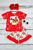 Shop western kids clothes Riding horses top & shorts 2pcs girls sets 12184MZ (A3S1)