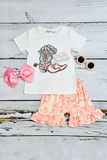 Shop kids boutique clothes KICK ROCKS boots printed 2pcc shorts girl set XCH0777-2H