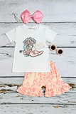 Shop kids boutique clothes KICK ROCKS boots printed 2pcc shorts girl set XCH0777-2H