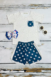 Buy 4th July girls clothes Leopard & star printed patriotic girl 2pc set XCH0777-29H