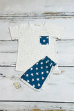 Buy 4th July girls clothes Leopard & star printed patriotic girl 2pc set XCH0777-29H