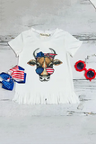 Shop Girls clothing wholesale Stars & patriotic cow printed girl 2pcs set XCH0777-37H
