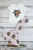 Shop Girls clothing wholesale Stars & patriotic cow printed girl 2pcs set XCH0777-37H
