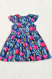 Mom and me floral dress girls boutique clothing with short sleeves XCH03021