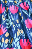 Trendy floral print flutter short sleeve girls boutique dress XCH03021 (A2S2)