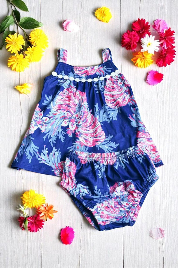 Shop baby clothes Floral printed top & bloomer 2pc infant clothes XCH04035