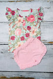 Shop summer children clothes Floral printed top w/pink shorts girl set DLH1215-15 A3S1)