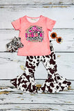 Shop western kids clothes suppliers PUCKER UP COWBOY short sleeve girl set XCH0777-10H