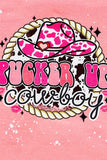Shop western kids clothes suppliers PUCKER UP COWBOY short sleeve girl set XCH0777-10H