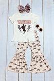 Western girls clothes wholesale WANTED horse riding girl 2pcs set 1138WY