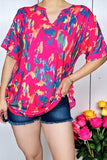 Shop multi color patterns printed women blouse with v-neckline XCH15852 GS8