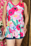Shop floral printed women tank top w/V-neckline XCH14710 (BS13
