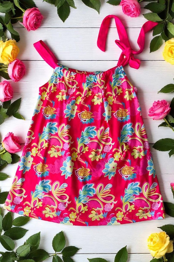 Wholesale children boutique clothing Floral printed girls dress XCH03029