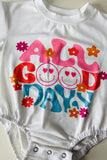 Shop baby onesie "ALL GOOD DAY" flower printed & short sleeves infant romper XCH05018