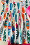Multi printed surfboards & pink shorts 2pcs girl set XCH0333-3H