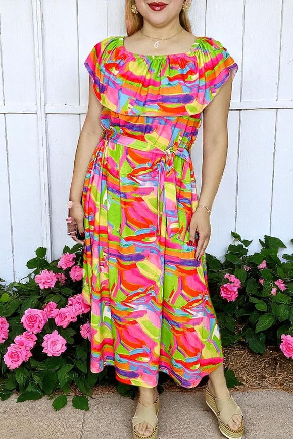Women's dress suppliers Multi color off shoulder lady's maxi dress GJQ16037