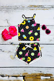 Buy Black fruits & popsicles printed girl 2pcs set DLH2404