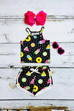 Buy Black fruits & popsicles printed girl 2pcs set DLH2404