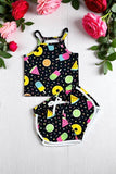 Buy Black fruits & popsicles printed girl 2pcs set DLH2404