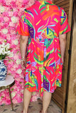 Chic floral printed short sleeve boutique women's dress Southern Stitch BQ16265 AS15