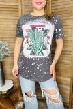 Howdy rowdy cactus & jewel printed short sleeve top DLH12190 IS16