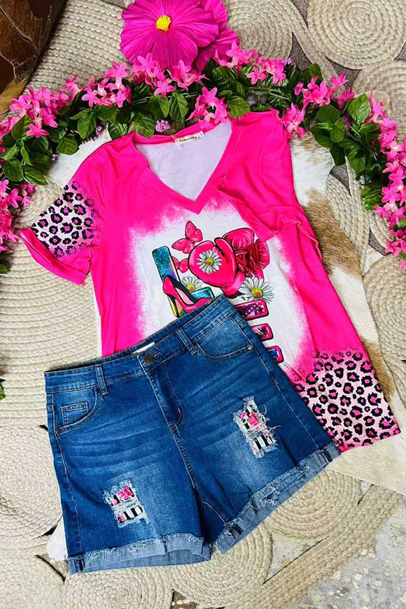 Wholesale striped patch denim blue women's shorts SP-J502