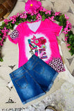 Wholesale striped patch denim blue women's shorts SP-J502