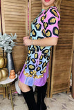 Women's dress wholesale Leopard printed w/short sleeves XCH14849 (AS5)
