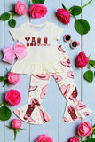 "YALL" western boots & hat girls 2pc girls set XCH0666-12H (A5S5)