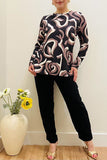 Plus size marble pattern printed long sleeve women blouse GJQ16426(BS2)